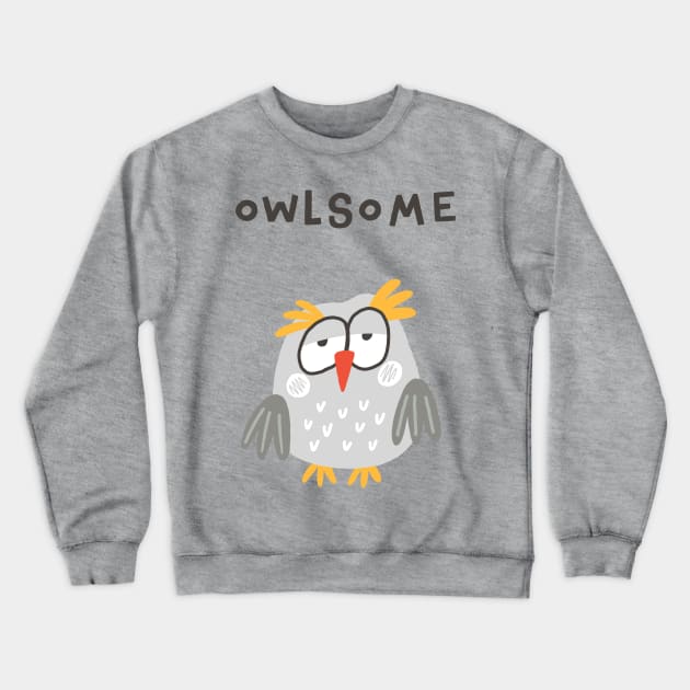 Owlsome Crewneck Sweatshirt by JunkyDotCom